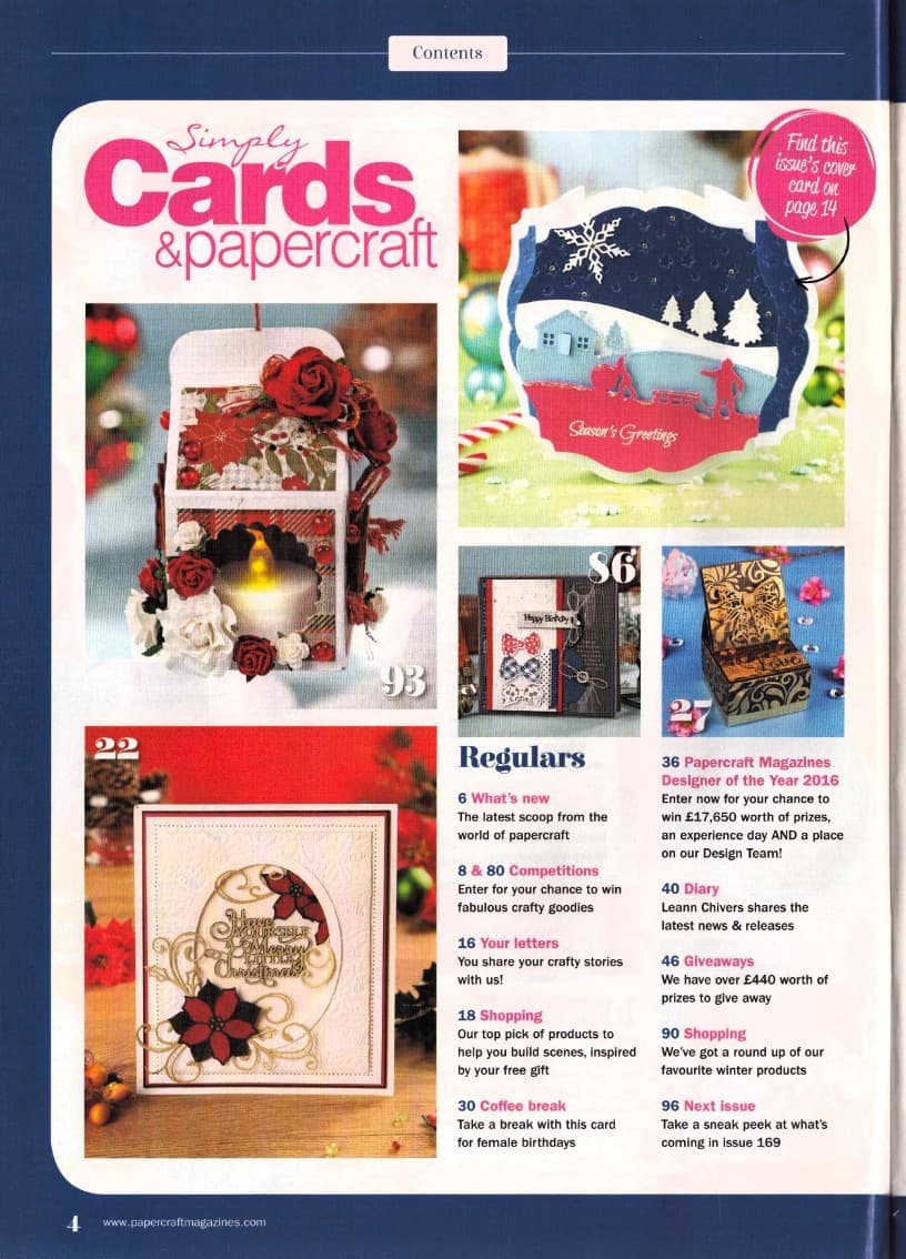 Simply Cards & Papercraft Christmas Issue 168 with Dies Cards for Men 3