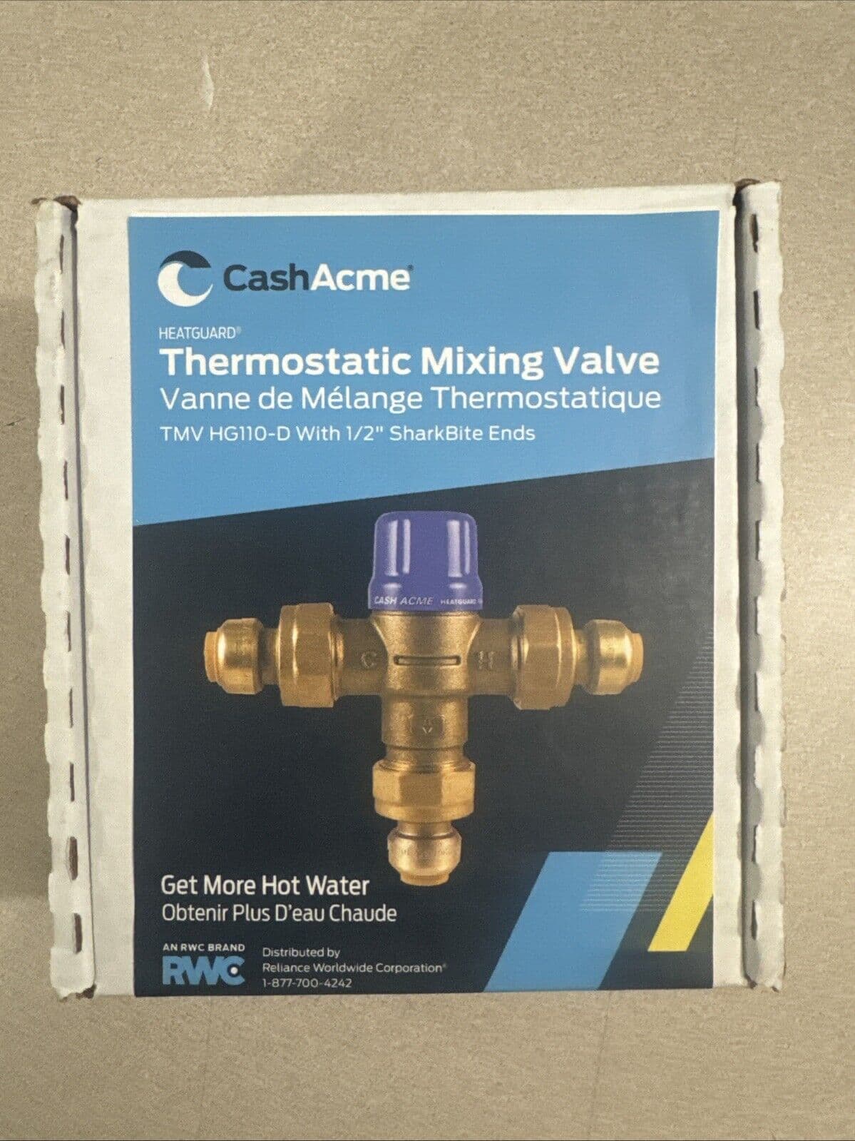Cash Acme HG110-D Thermostatic Mixing Valve with 1/2" SharkBite Ends