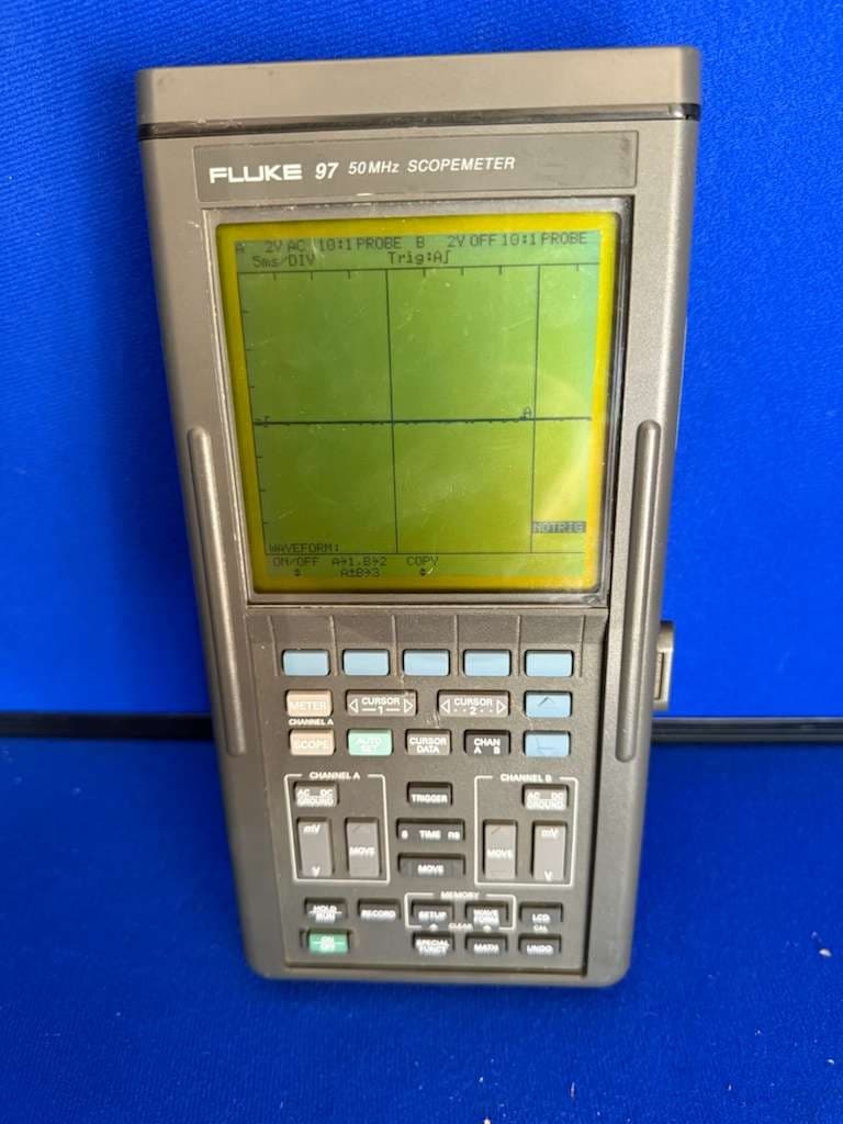 Fluke 97 Auto Scopemeter Dual Trace 50 MHz Handheld Oscilloscope W/manual 4