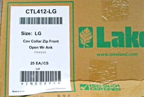 NEW Lakeland Protective Suit 1 Pc Size L Large Coverall Collar no Hood Zip Tyvek 4
