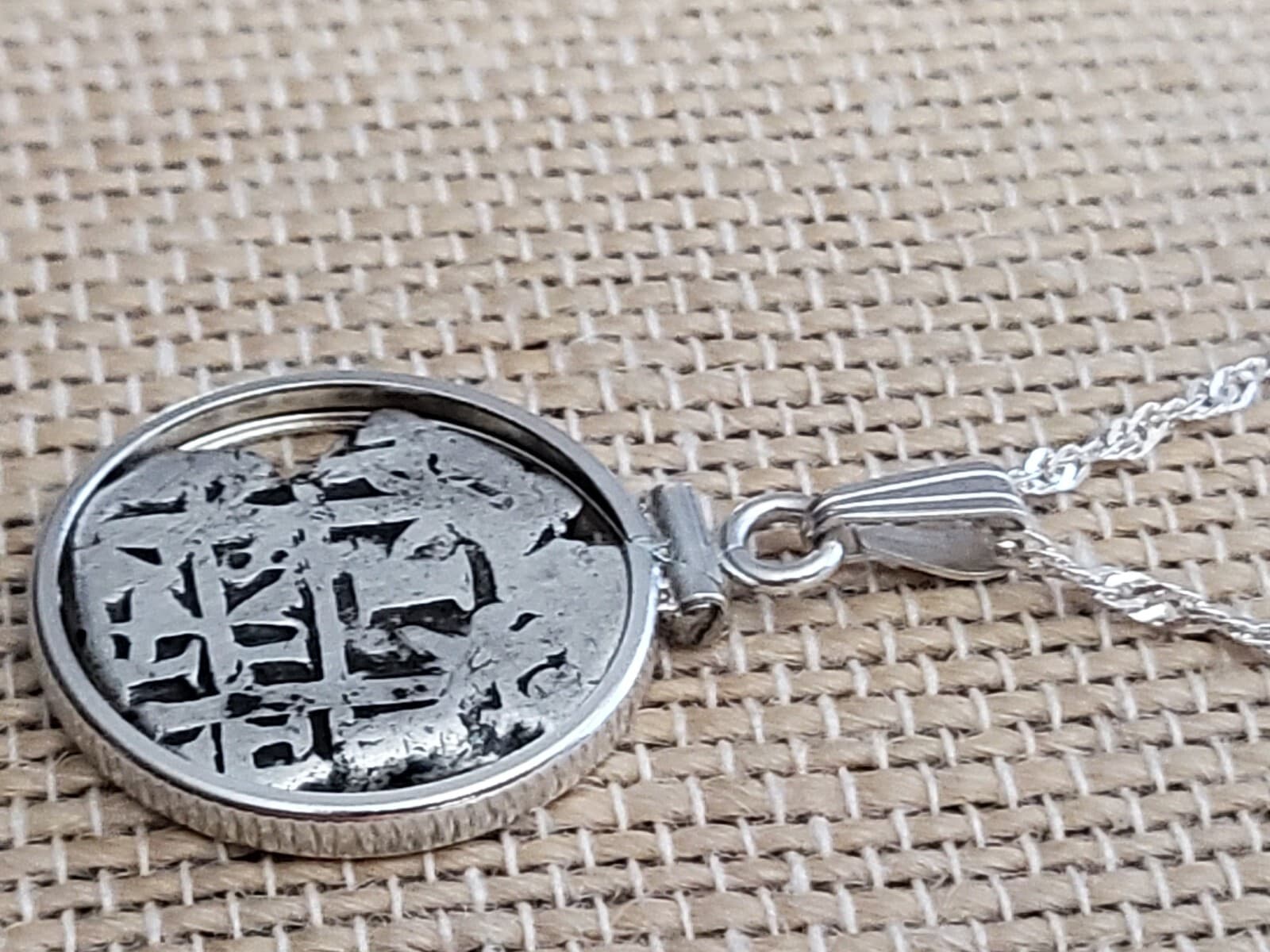 Authentic Spanish Colonial Pirate Shipwreck 1 Real Silver Cob Coin Necklace 4