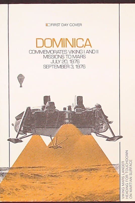 Dominica 1976 FDC Commemorating Viking I & II Mars Missions - Space Exploration  2