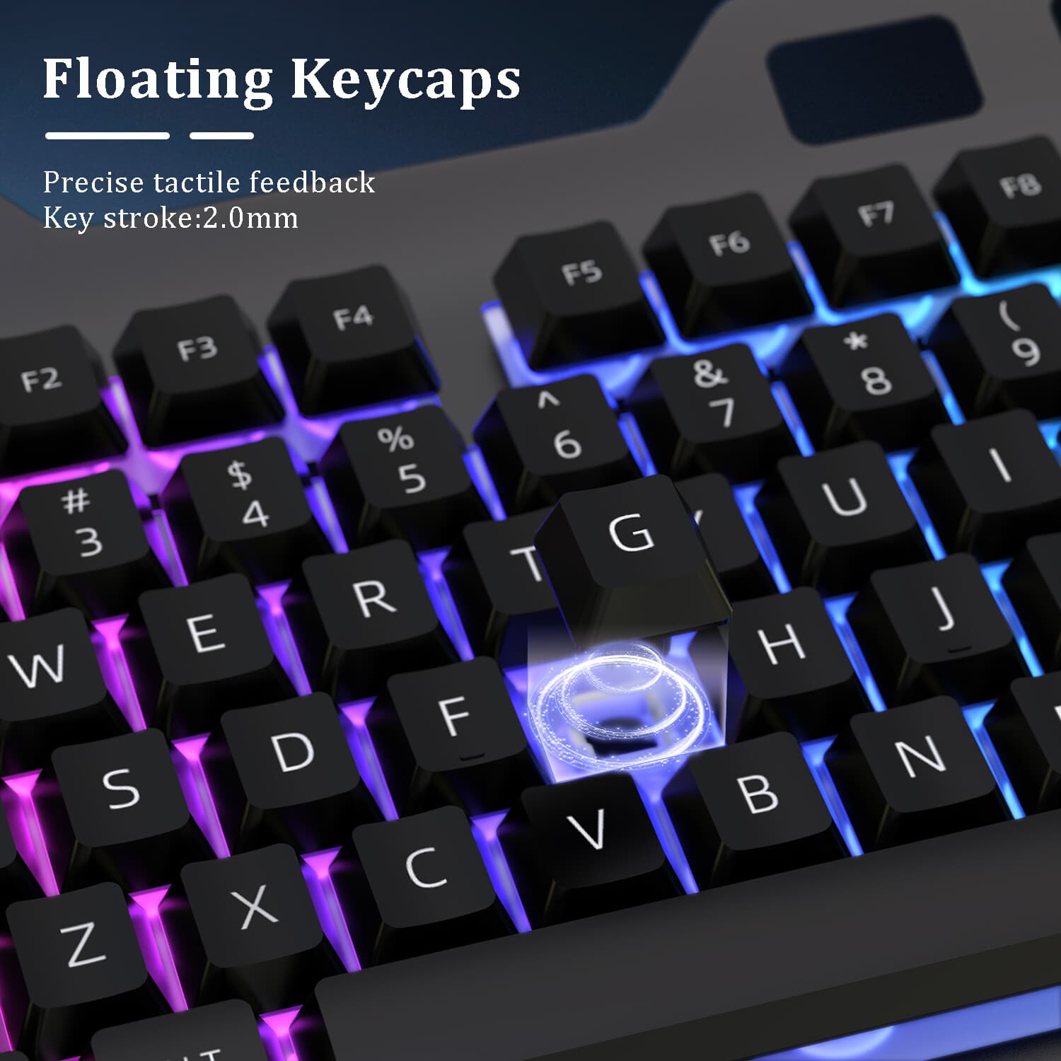 Computer Desktop Gaming Keyboard and Mouse Mechanical Feel Led Light Backlit PC 4