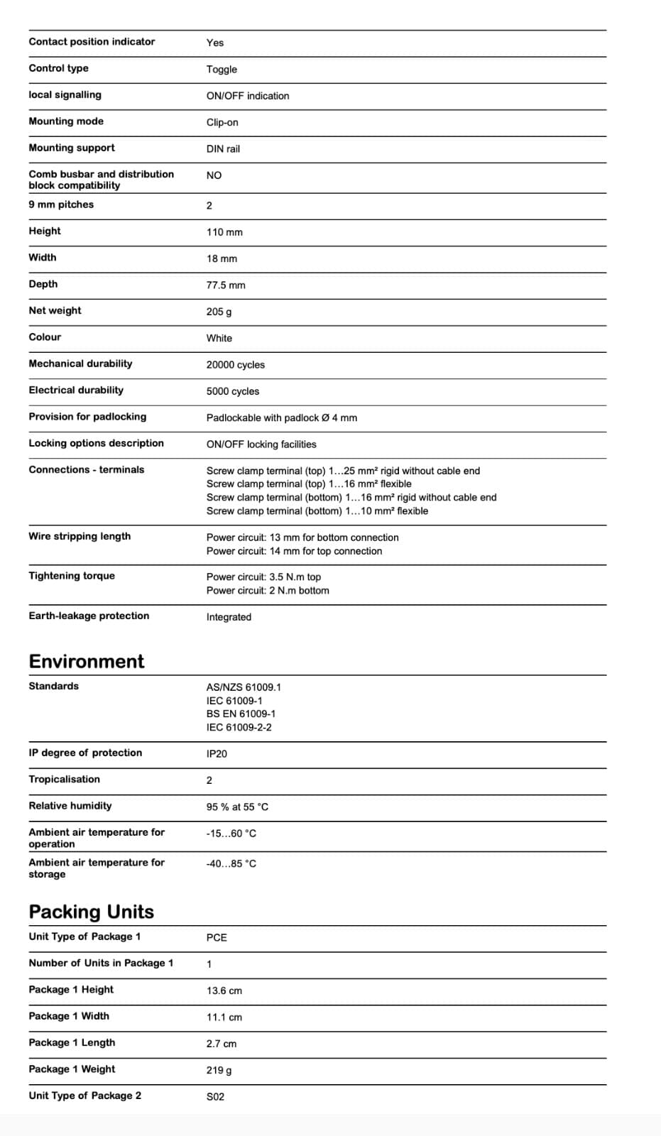 Schneider Electric - RCBO 20A 10kA 1PPNS Acti9 iC60H 30mA 230V / A9D11820 3