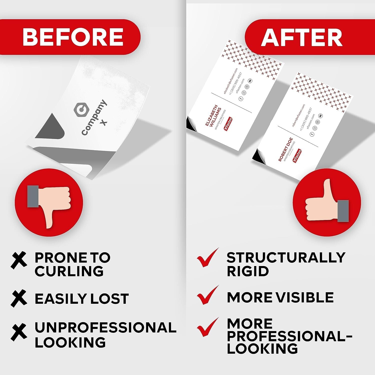 XFasten Self Adhesive Business Card Magnets, Pack of 100, Weatherproof Peel a... 3