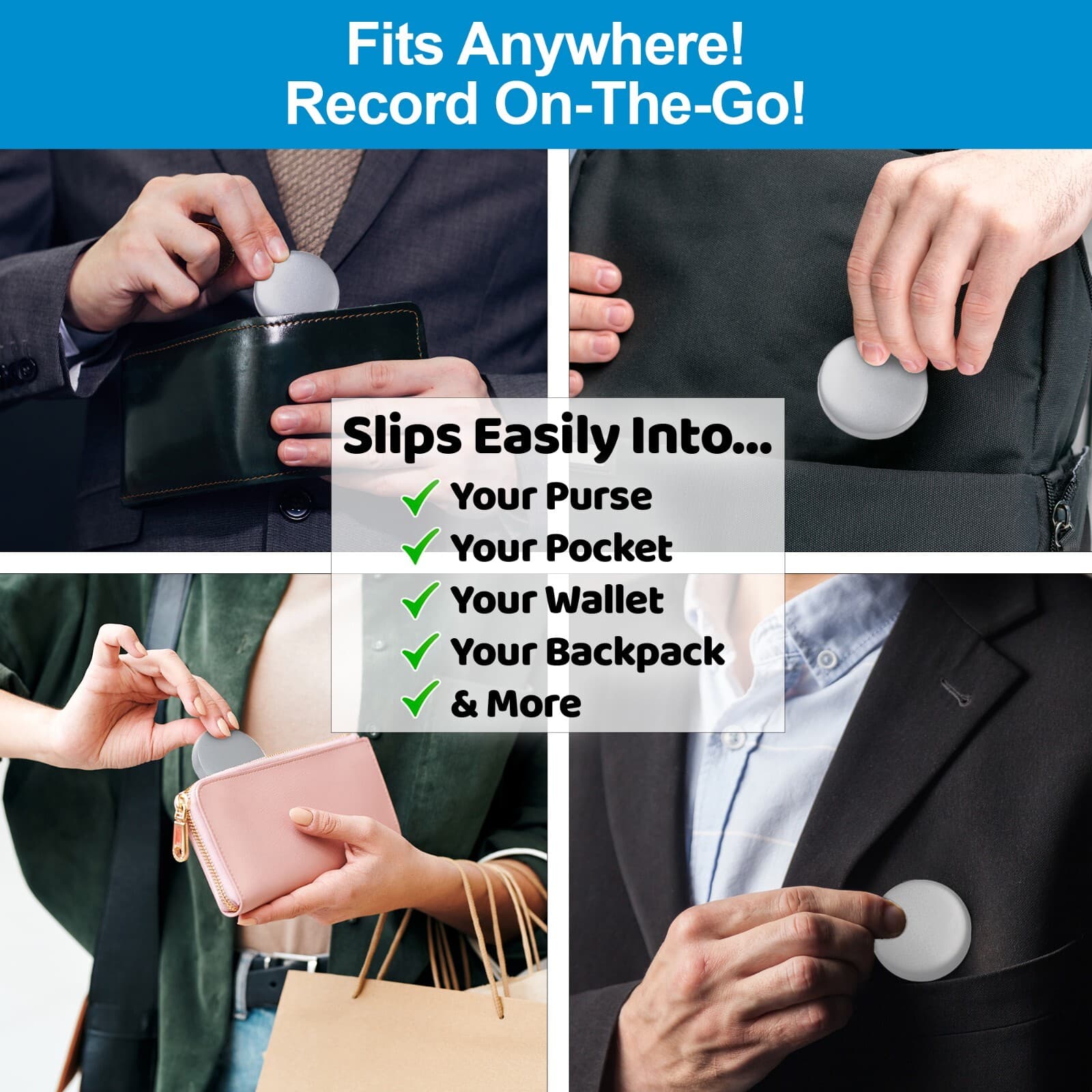 Spy Recorder Device Secret Voice Recorder Magnetic Mini Recorder Light Gray 6