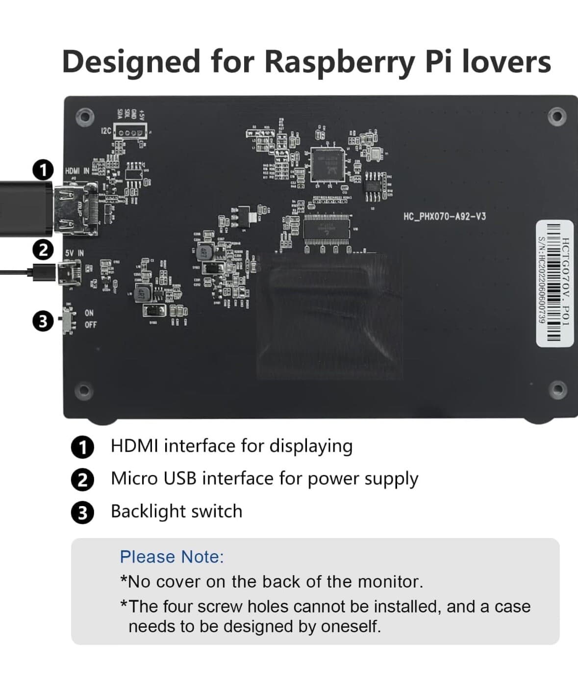 HMTECH Raspberry Pi Screen 7 Inch HDMI Monitor 800x480 LCD Screen Display M... 6