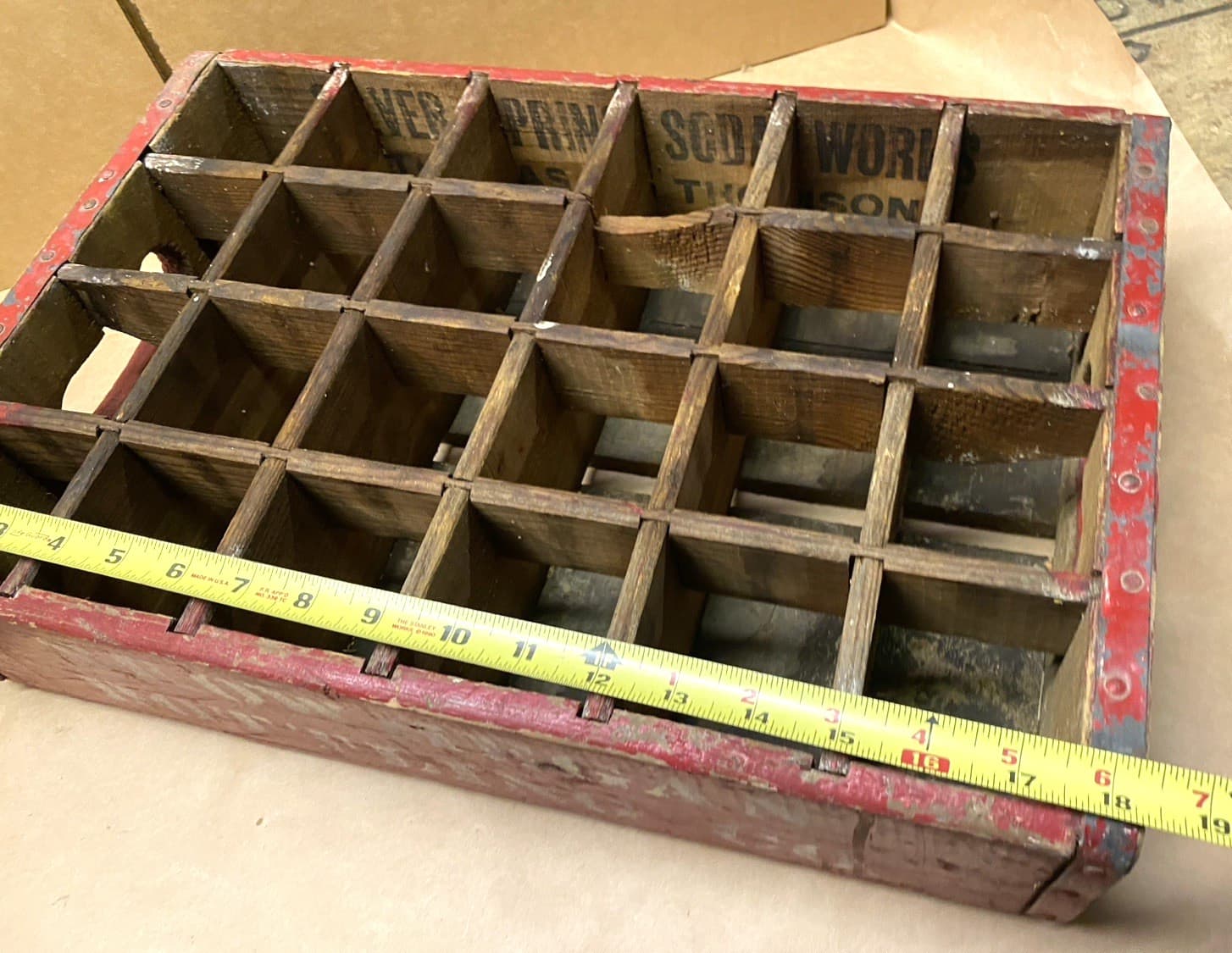 Vintage  Wood Wooden Soda Crate, Box - Skowhegan Bottling Co. -  24 Pocket 5