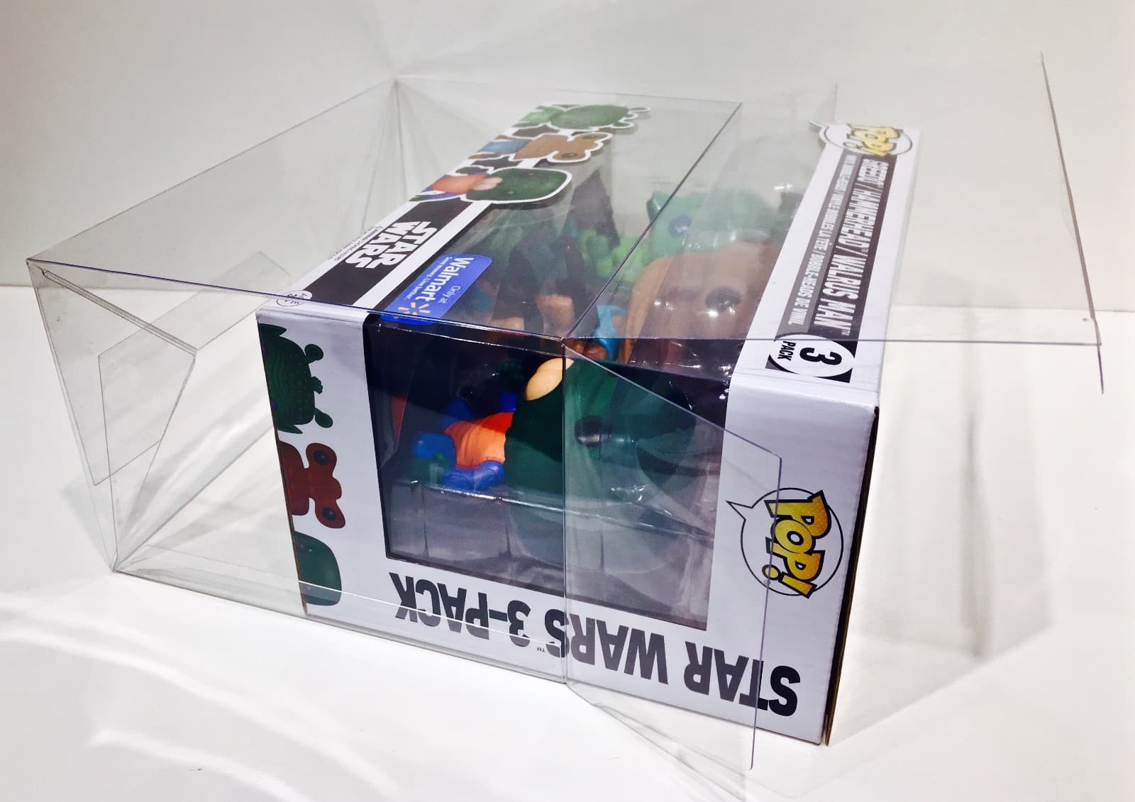 1 Box Protector For  Funko Walmart Star Wars 3 Packs  Cantina / Unhooded Emperor 2