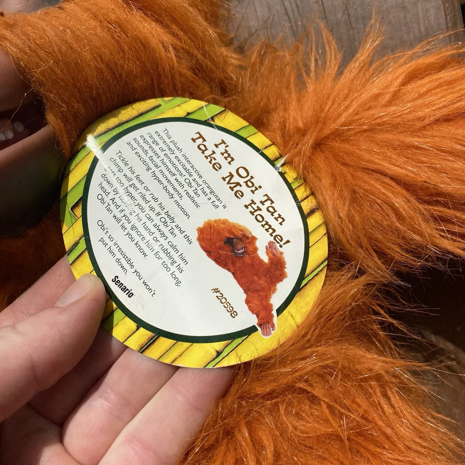 Obi Tan Orangutan Interactive Plush Toy Monkey 16" Senario 2001 Kobi Oki TESTED! 4