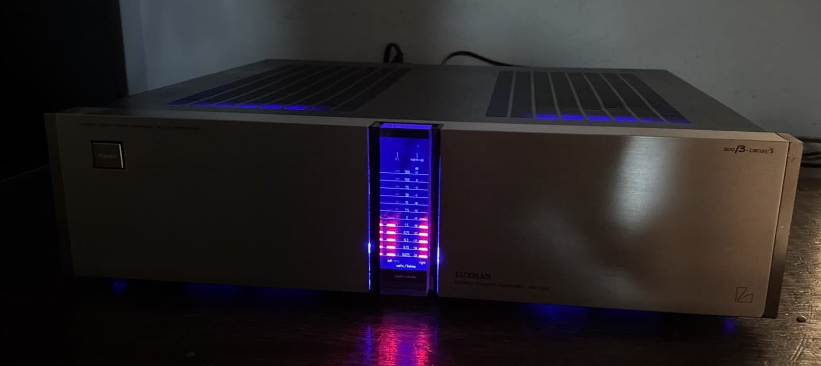 Luxman MX-100 Stereo Power Amplifier - Works Great - Custom Blue Led Lights