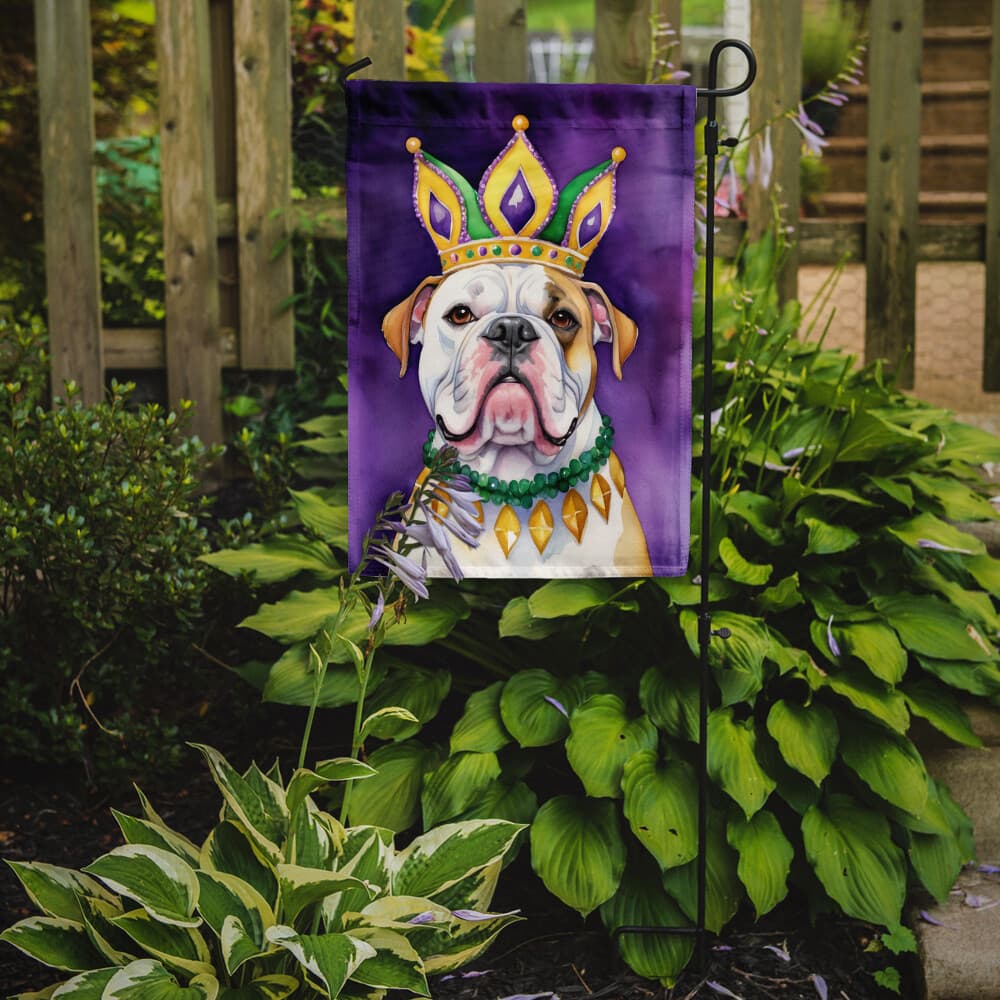 American Bulldog King Queen of Mardi Gras Flag Garden Size DAC4719GF 2