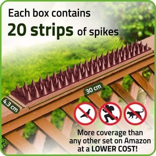 Cat Bird Repellent Spikes Outdoor Fence Security Plastic Deterrent Climb Strips 5