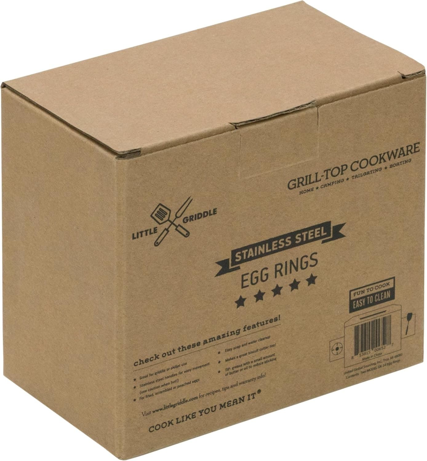 LITTLE GRIDDLE - Egg Rings, Stainless Steel Construction with Built-in Silver  4