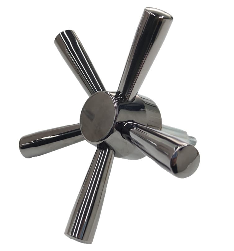 New 5 Spoke Gun Safe Handle For Strong Safes & Vault Doors With Black Chrome