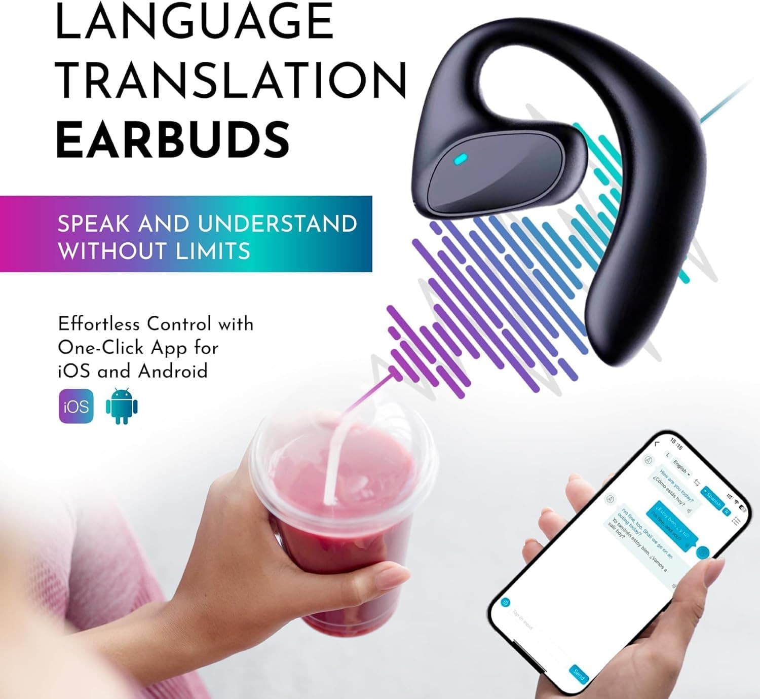 AI Translation Earbuds Real Time - All Language Translator Headphone Translating 4