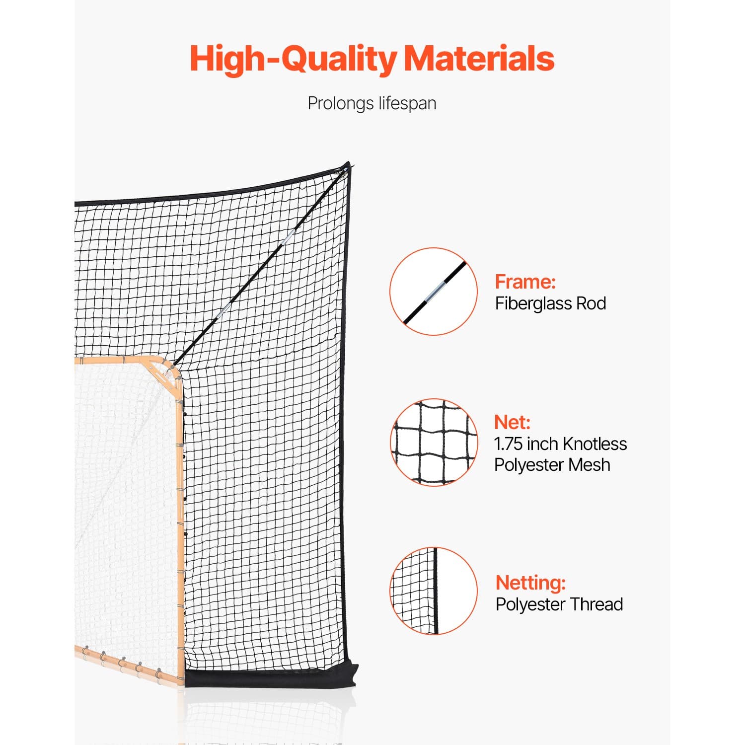 Uimoso 12x9 ft Hockey Lacrosse Backstop Net for Training and Extended Coverage 4