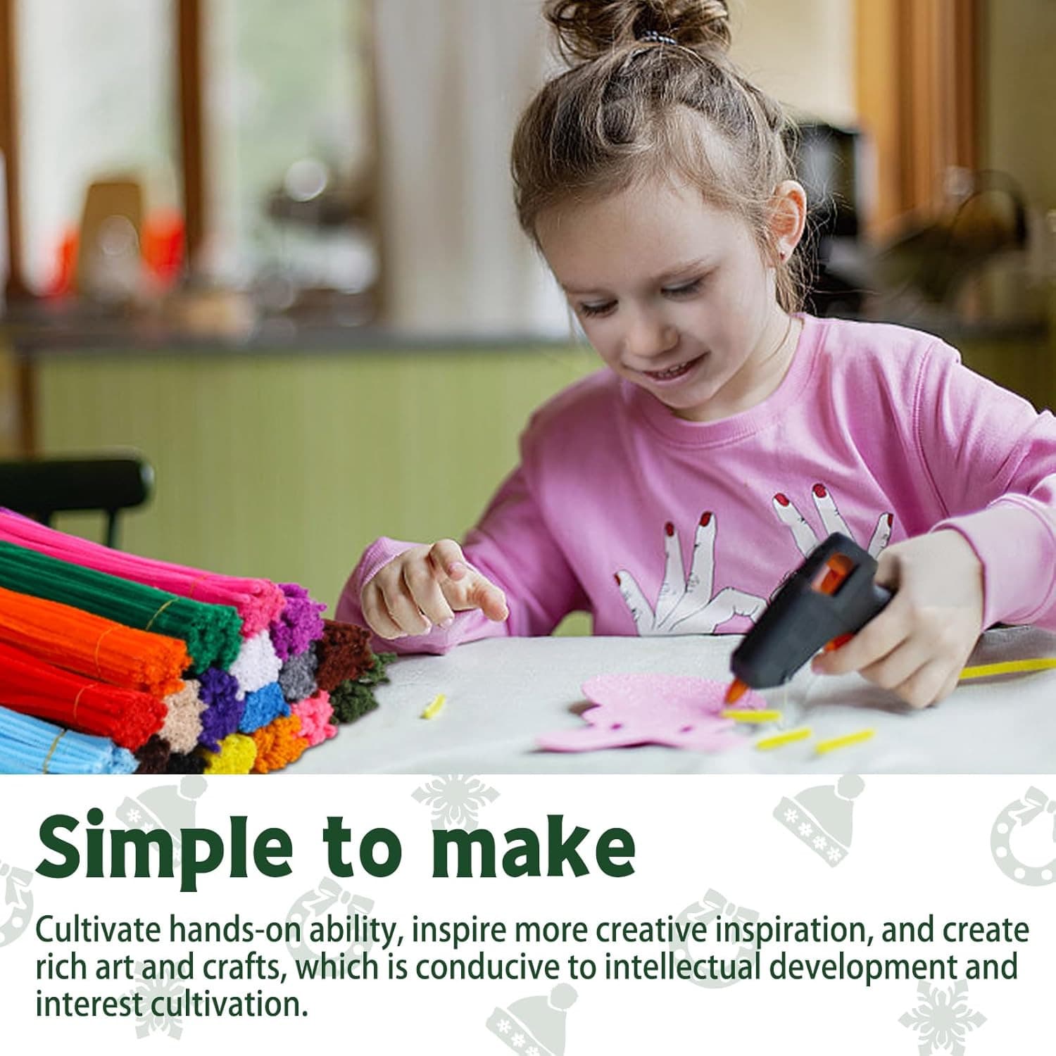 200Pcs Pipe Cleaners, 20 Colors Thick Pipe Cleaners Craft, Multi-Color Chenille 5