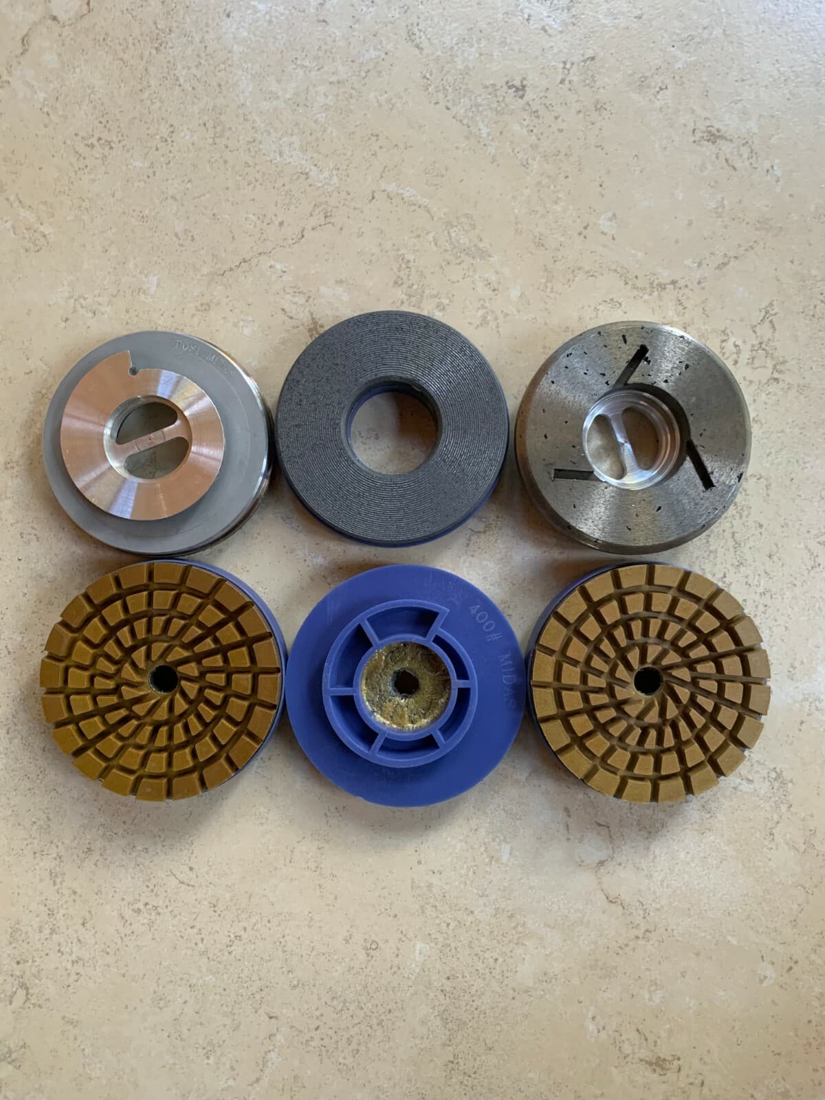 Granite marble engineered stone countertop polishing tools 4" snail-lock 5-step 2