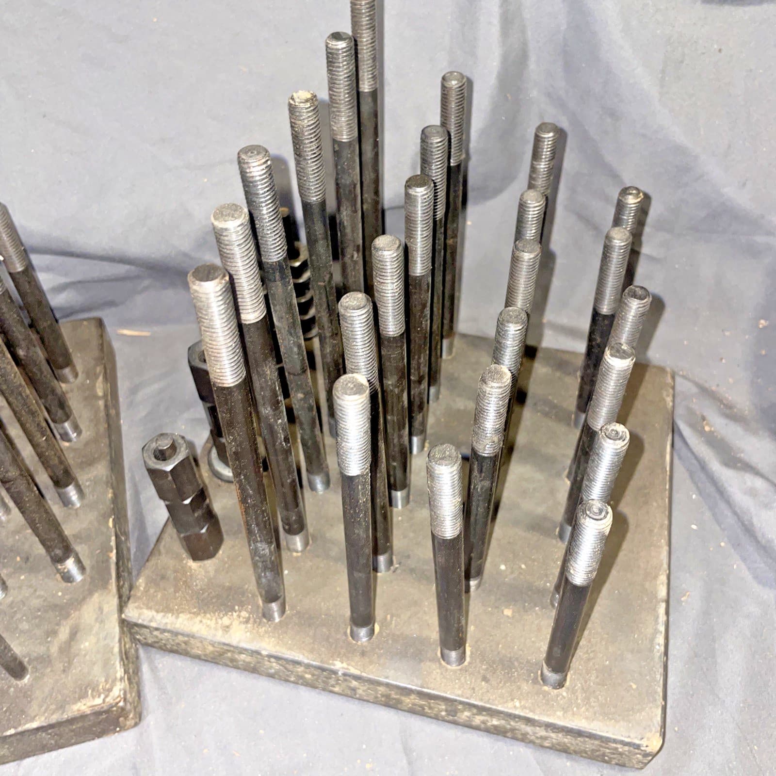 Two Teco Machinist Tooling Hold Down Parts Racks w/ 46 Studs, 4 Clamps, Nuts 3