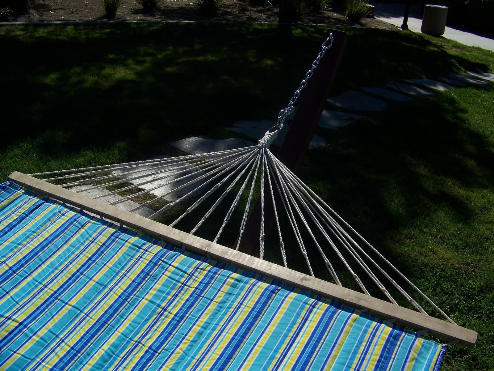 Petra Leisure Quilted Teal/Yellow TWO Person Hammock Bed. STAND NOT INCLUDED 3