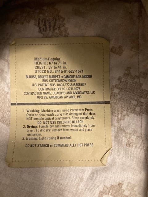 USMC UNIFORM - MCCUU - DESERT MARPAT - MEDIUM  REGULAR 4