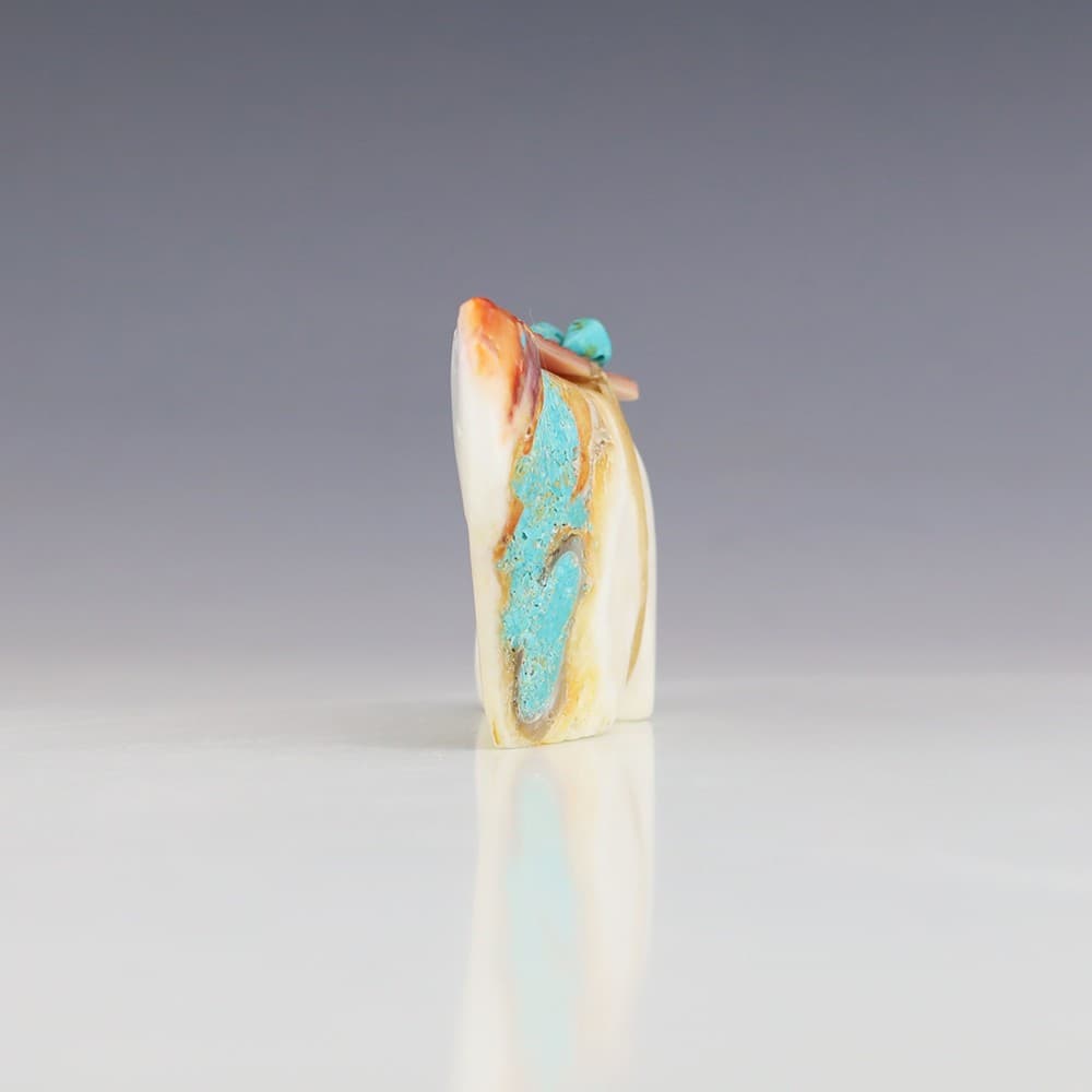 NATIVE AMERICAN ZUNI SPINY OYSTER BEAR FETISH BY LELAND BOONE & DAPHNE QUAM 4