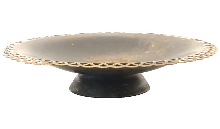 Vintage Judaica Hebrew Footed Brass Bowl Judaism Jewish By PAL-BELL Israel 2