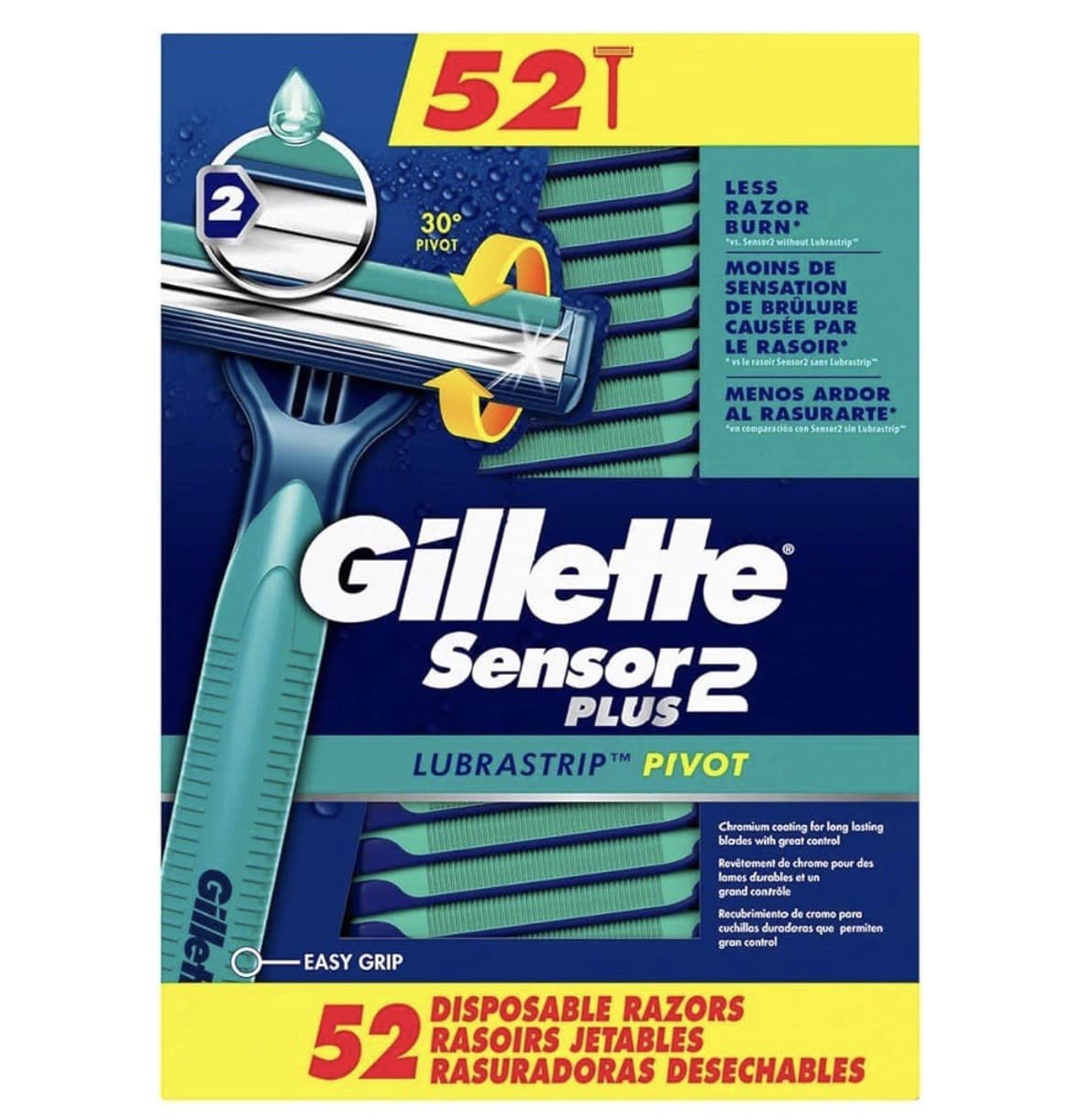 Gillette Sensor2 Plus Disposable Razor  (52 Count)