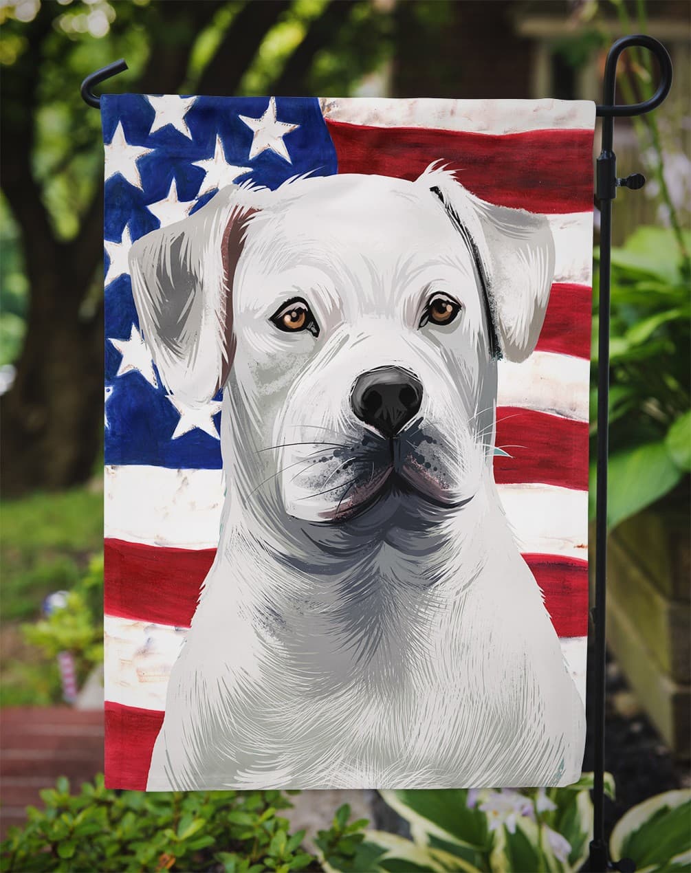 American Bulldog American Flag Garden Flag CK6395GF 3