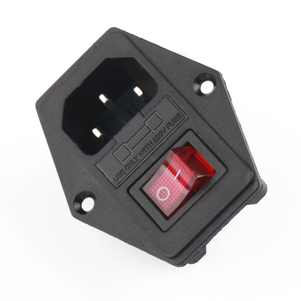 4pcs 3Pin IEC320 C14 Inlet Module Plug Fuse Switch Male Power Socket 10A 120V 3