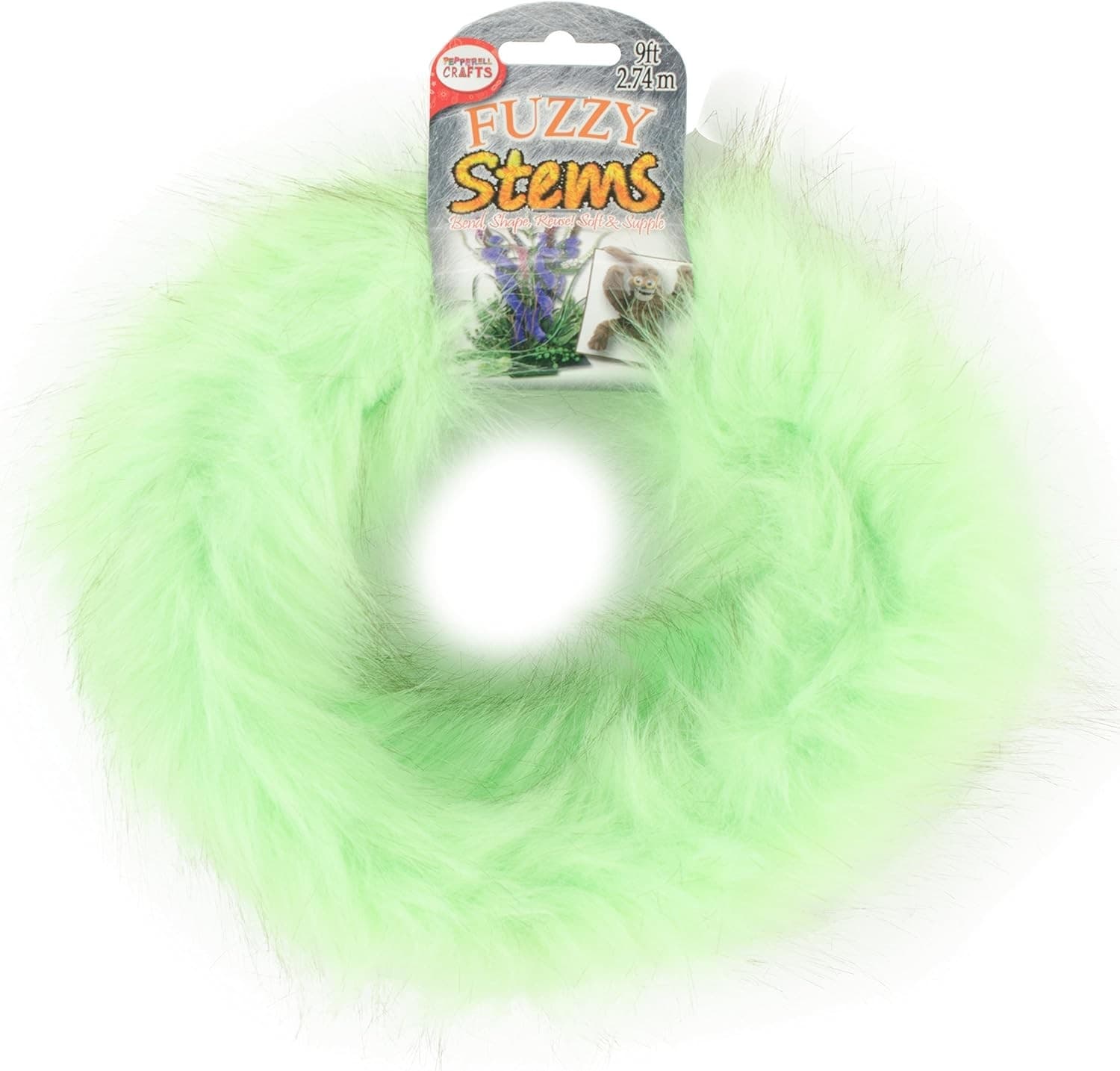 Fuzzy Craft Stems 9 Feet - Brown, Pink, Parrot Green, White 4
