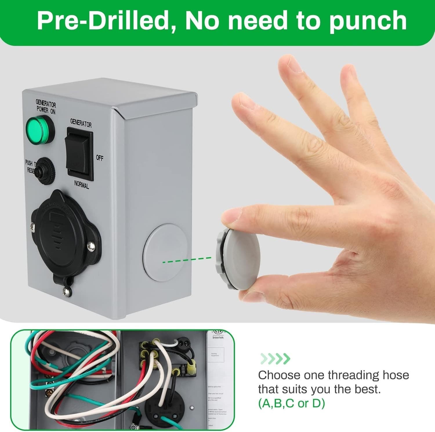 15 Amp Generator Transfer Switches, UL/ETL Listed Generator Manual Transfer Swit 5