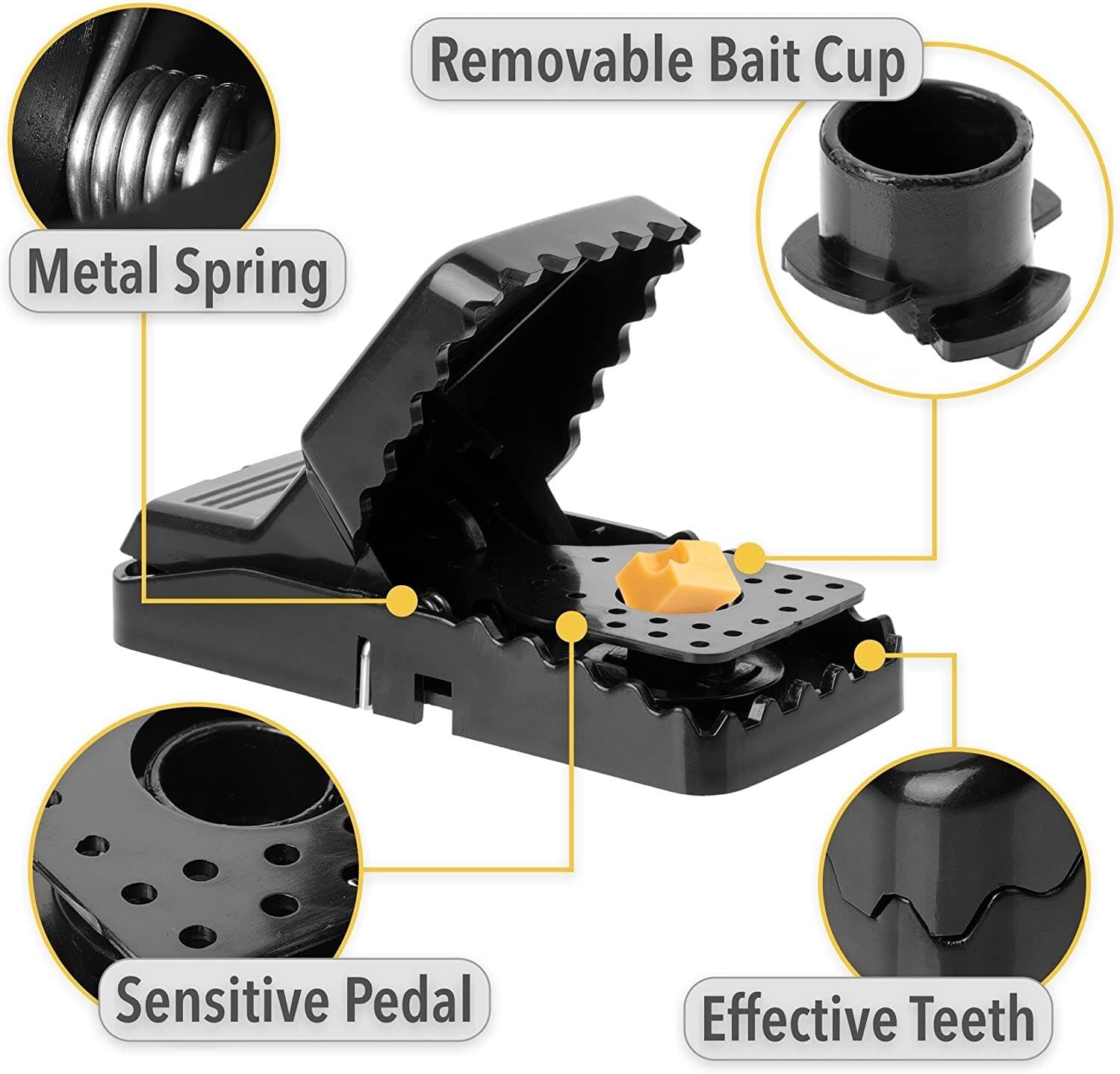 LARGE Mouse Traps Rat Mice Rodent Killer Snap Trap Reusable Heavy Duty Pest Trap 3