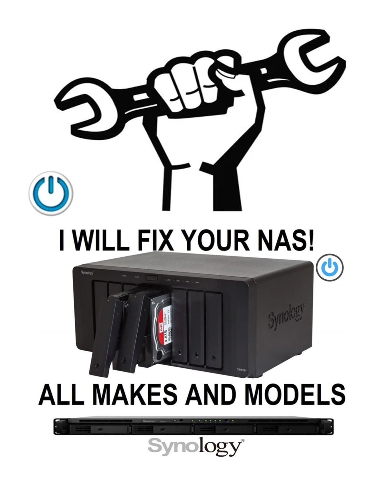 SYNOLOGY DS1812+ NAS SERVICE & REPAIR, MANY MODELS SUPPORTED LIFETIME WARRANTY*!