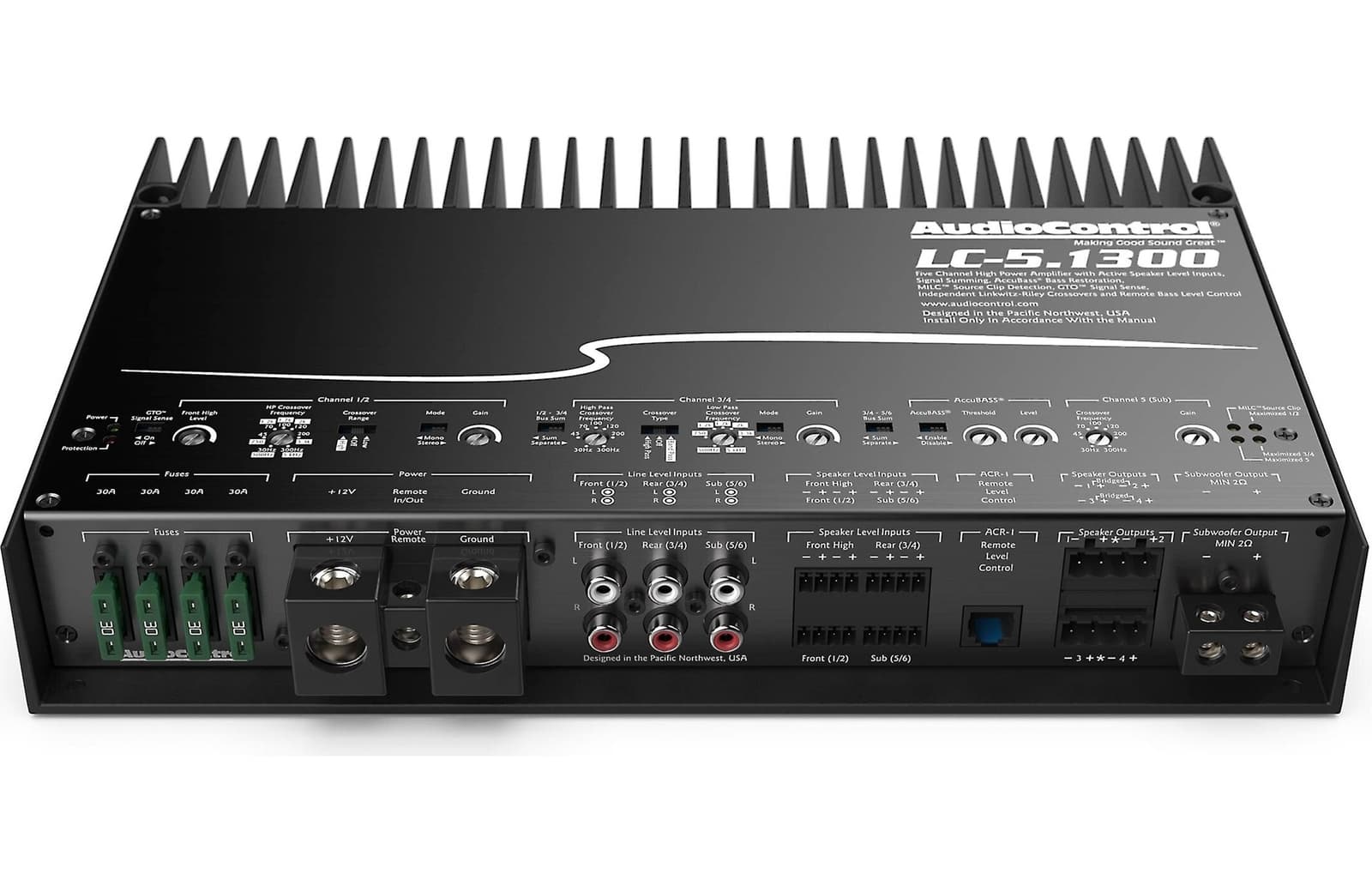 AUDIOCONTROL LC-5.1300 5-CHANNEL CHANNEL SUMMING CAR SPEAKER SUBWOOFER AMPLIFIER 4