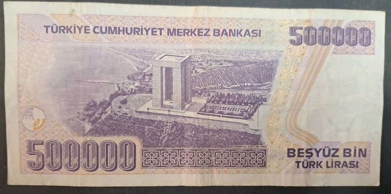 (1997) Türkiye 500,000 Lirası P212a, I35-529288. 2
