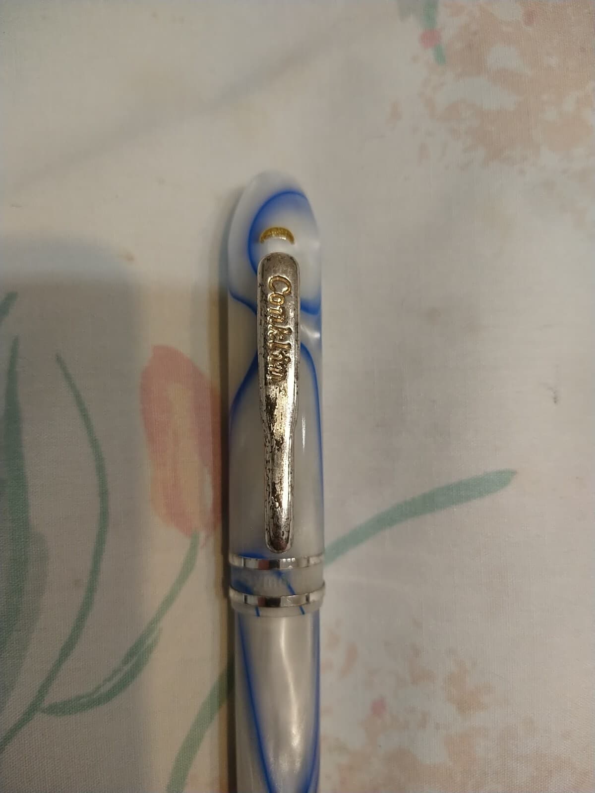 Conklin Symetrik Modern Blue & White Marble Roller Ball Pen  5