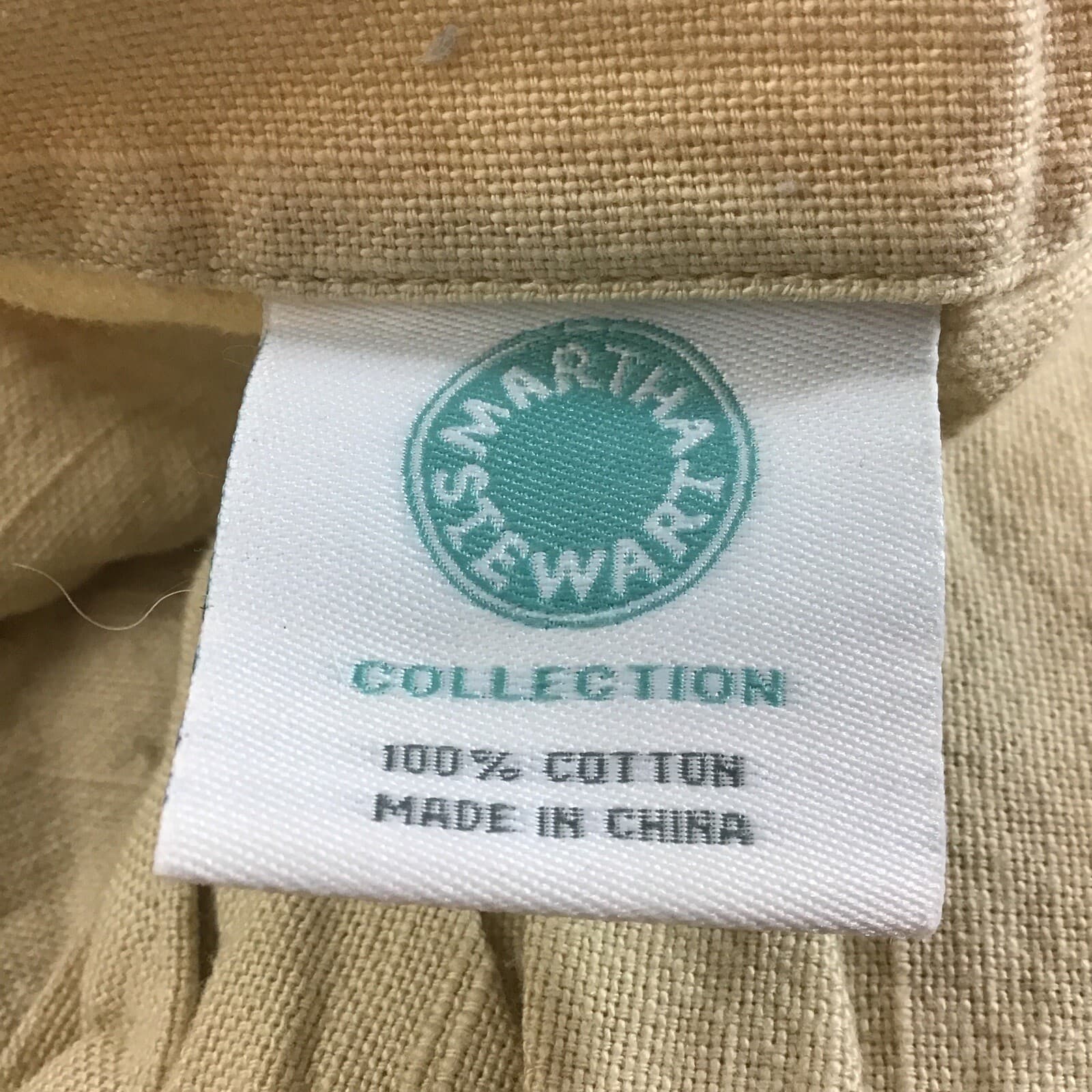 Martha Stewart Collection 24” Square Pillow Shams Set Of 2 Beige Khaki Cotton 5