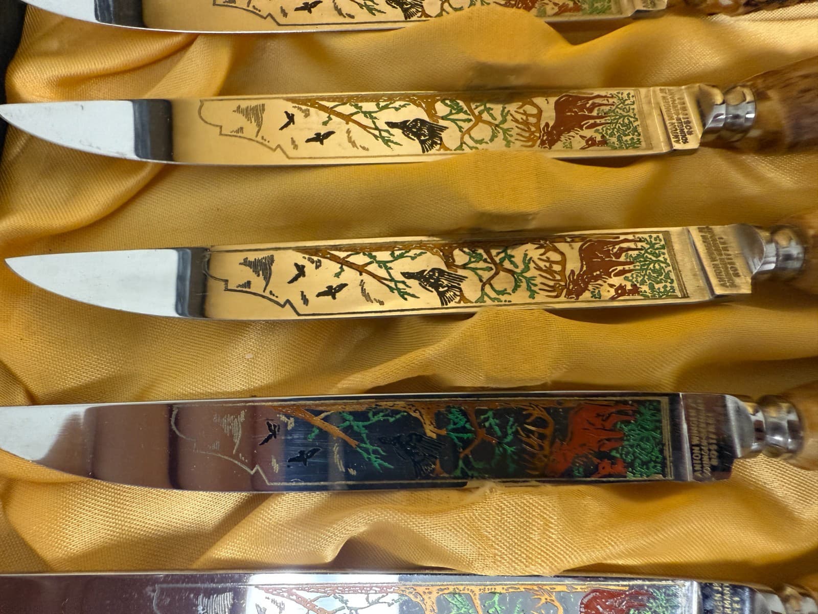 Anton Wingen Jr. Stag Antler Knife Set Of 6 Solingen Germany Original Box VT6066 3