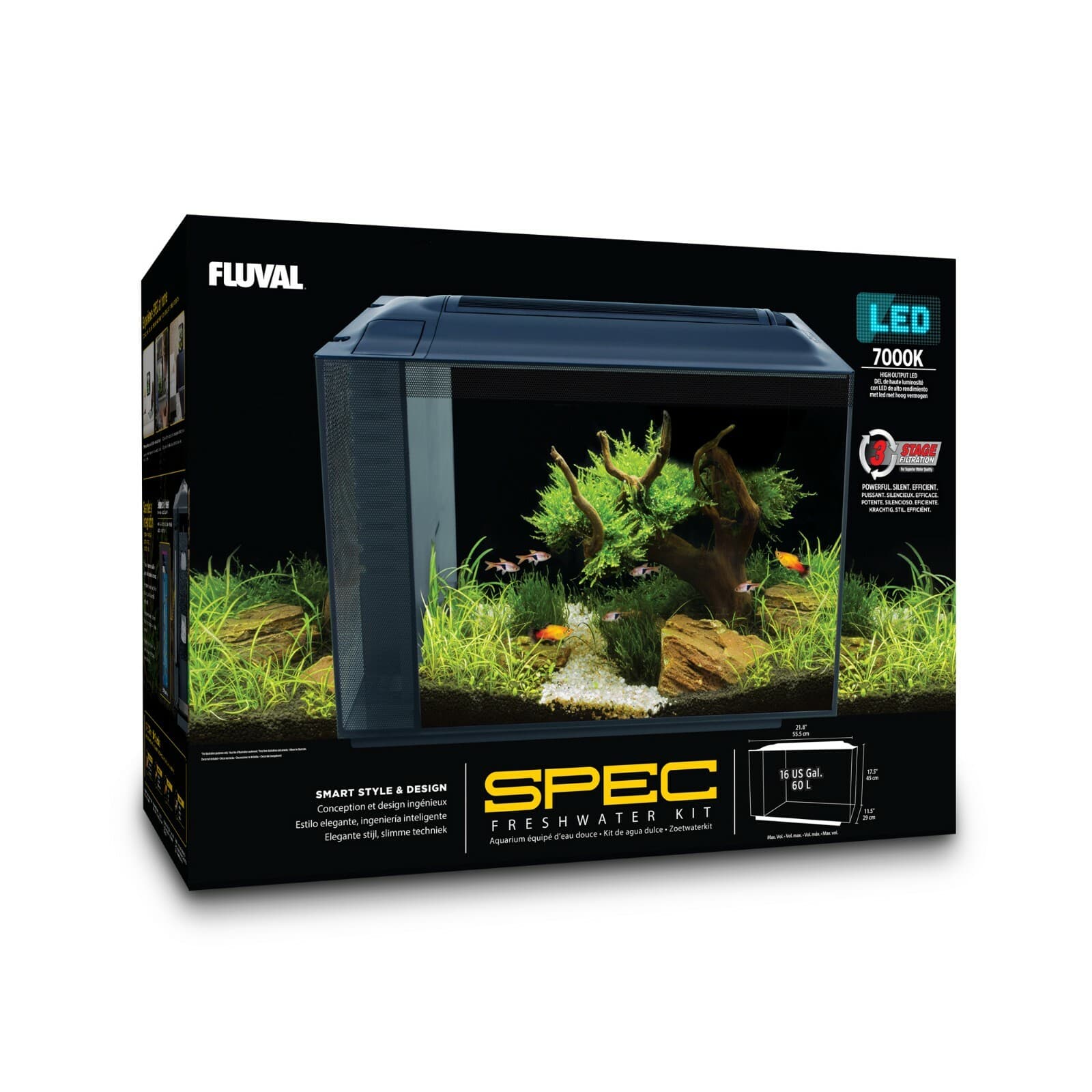 FLUVAL SPEC AQUARIUM KIT – BLACK - 16 GALLON - 10525