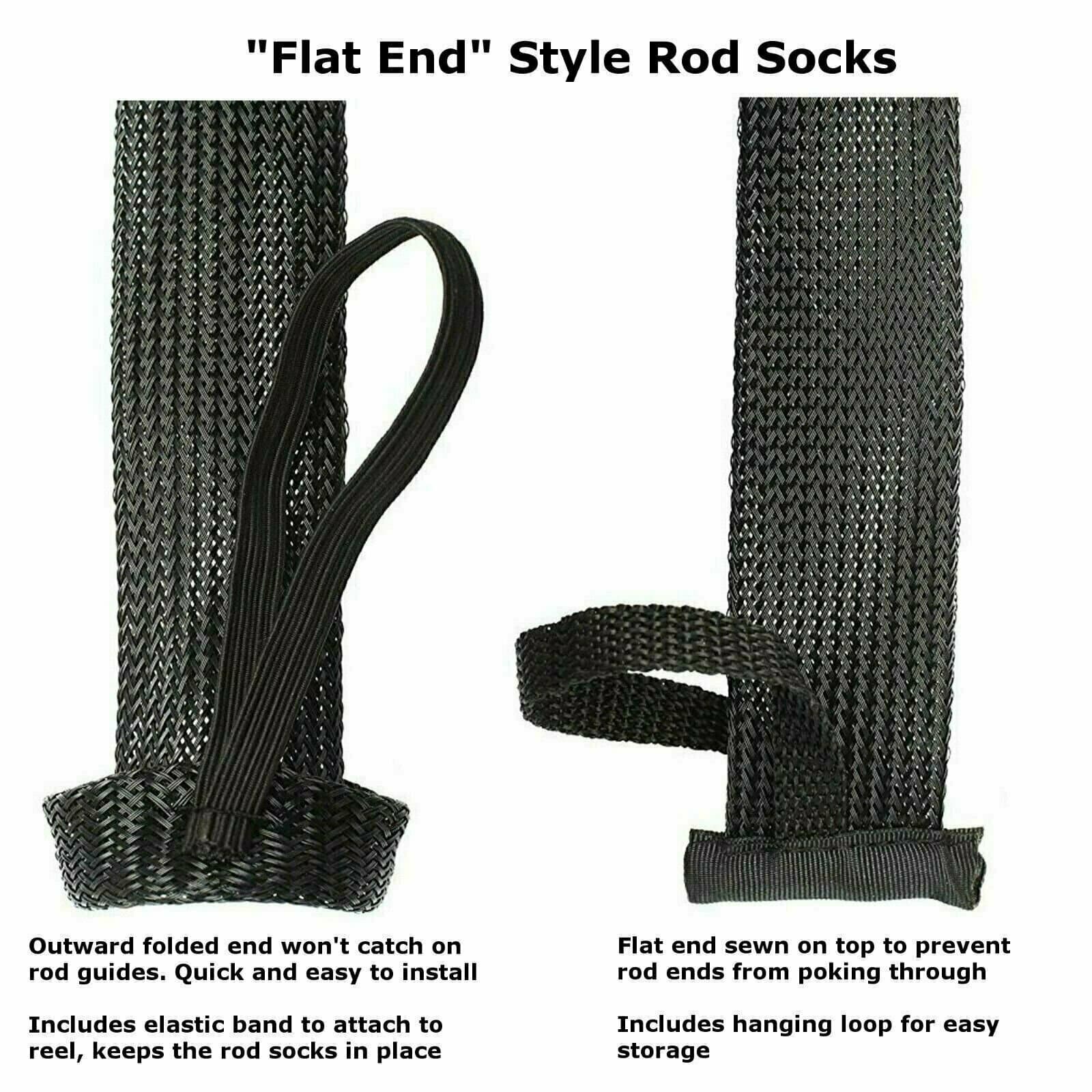 Reaction Tackle Fishing Rod Cover/ Rod Sleeve/ Rod Sock (2-Pack) Black-Red 5