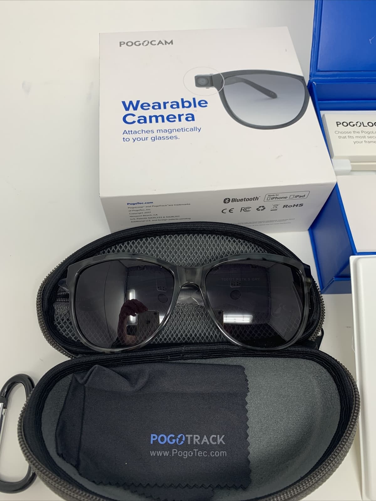 PogoCam Wearable Camera w/ Foster Grant Glasses In Case  (brand new/never used) 5