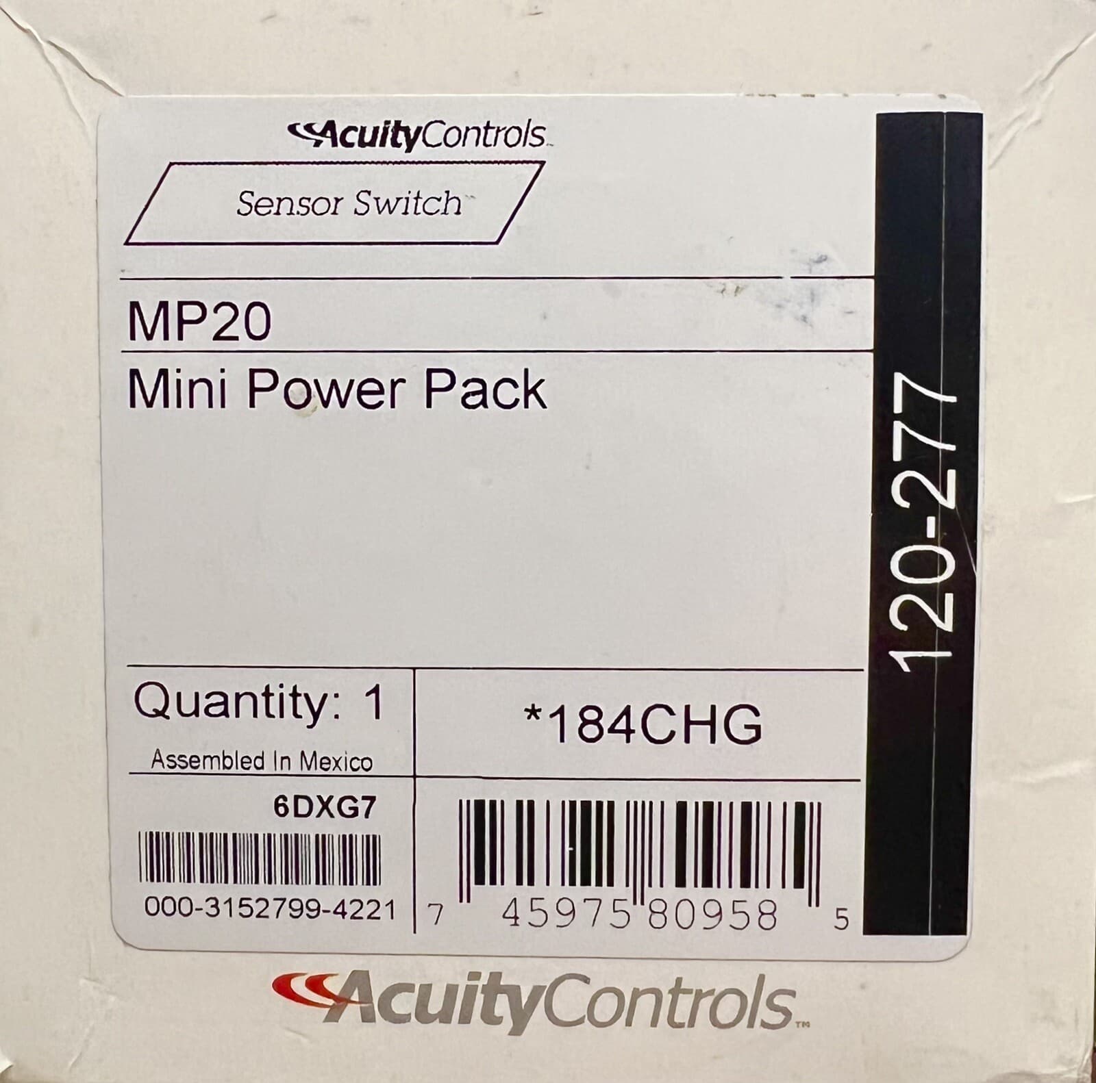 Pair Of Acuity Controls Sensor Switch MP20 120/277 VAC Mini Power Packs 3