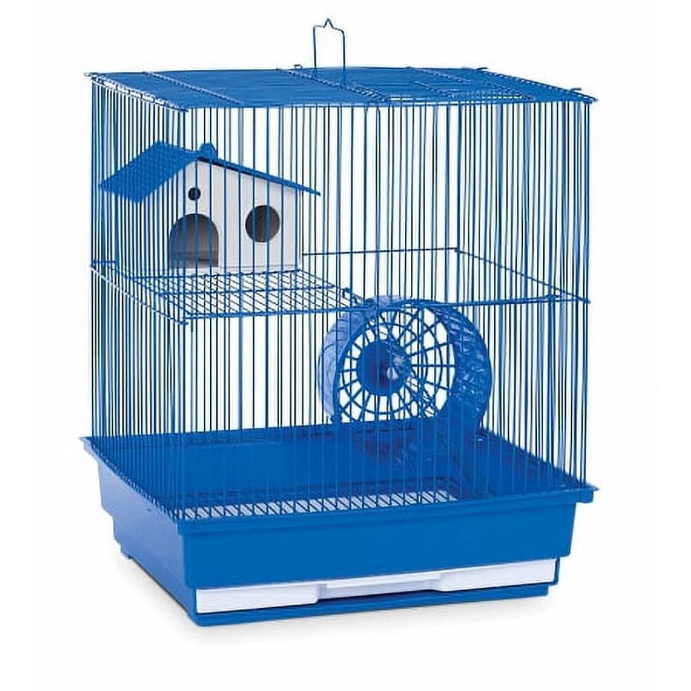 2-Story Hamster & Gerbil Cage in Blue, Plastic and Metal
