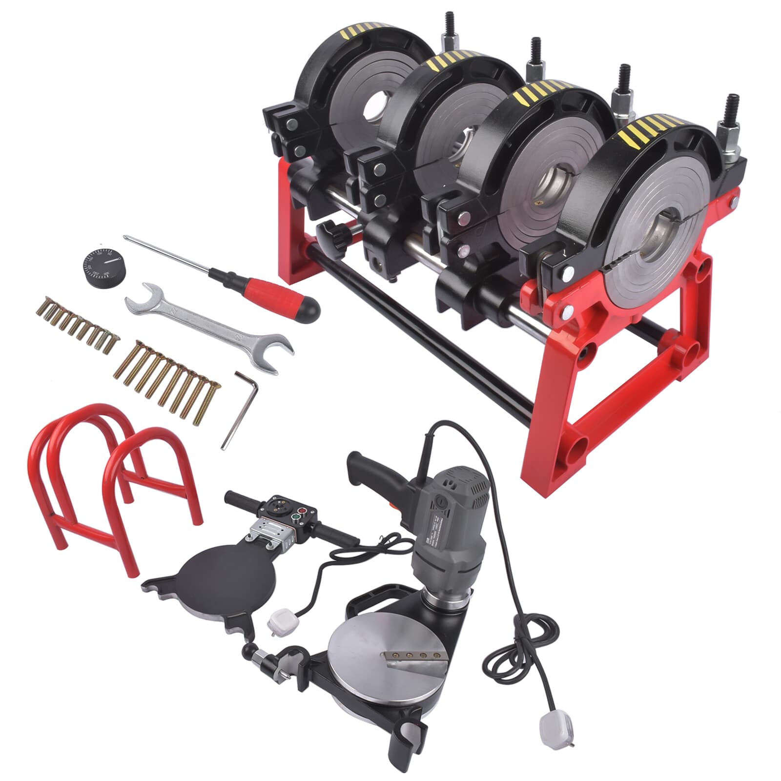 Manual Piping Pipe Fusion Welder 4 Clamps PE PP PB PVDF HDPE PVC 63-160MM 300°c 4