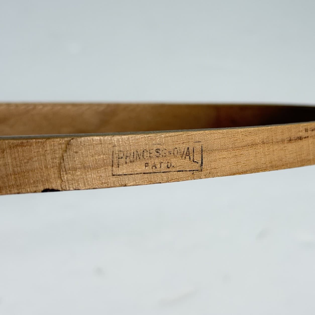 Rare Vtg 9" X 4.75" Oval Princess Wood Embroidery Hoop Bow Spring Tension PAT"D 2