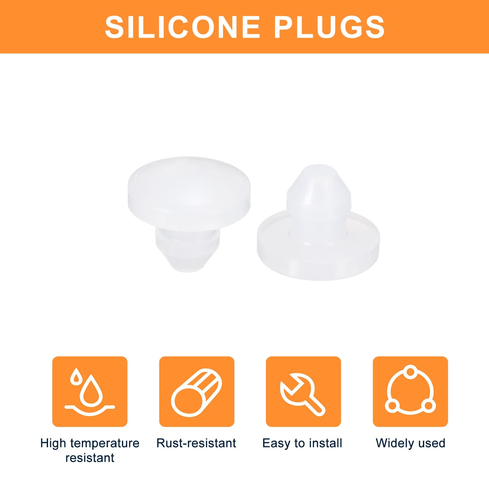 28Pcs Silicone Plugs, Rubber Round Hole Plugs for 2.5-3mm Hole, Translucent 4
