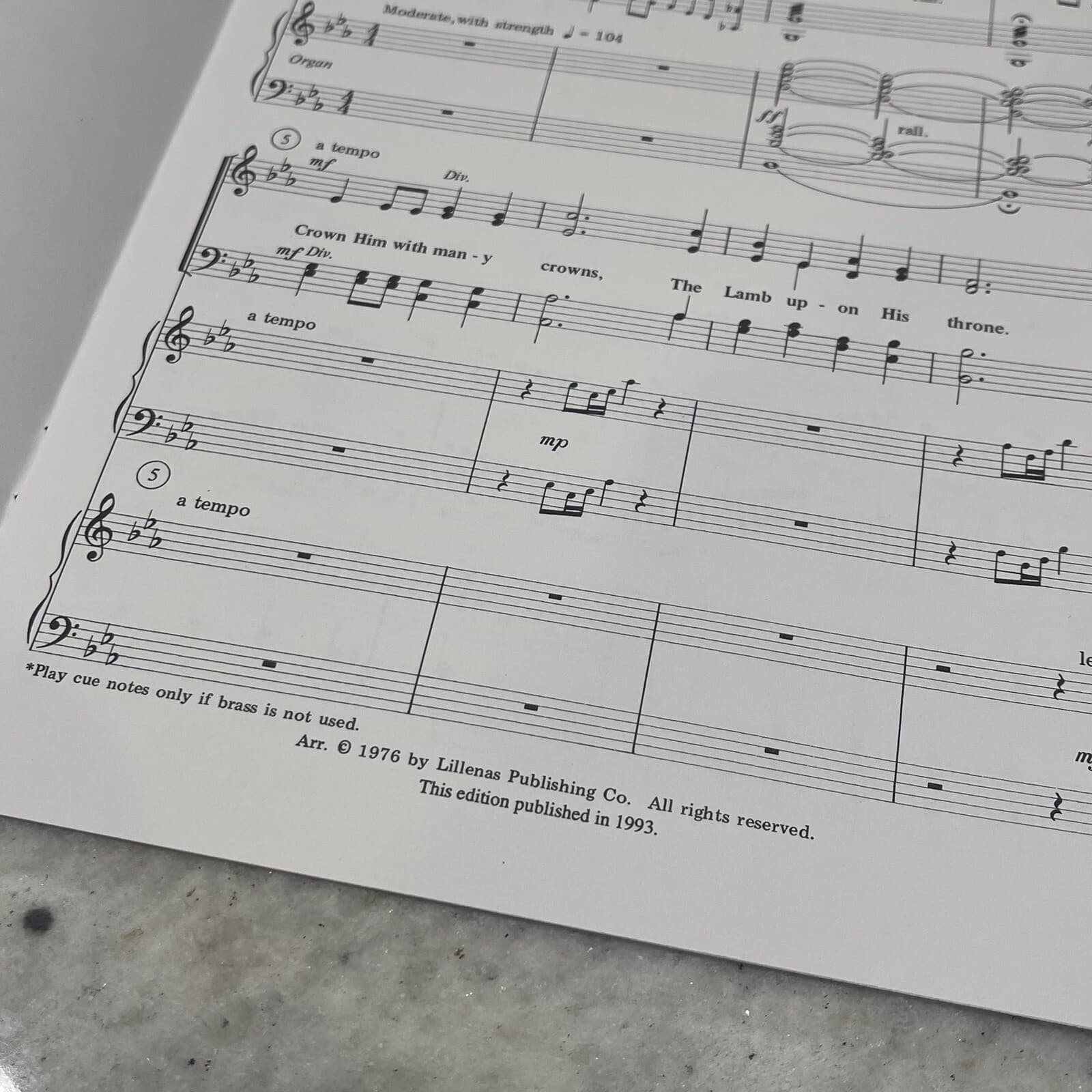 Crown Him with Many Crowns Sheet Music Lot 26 SATB George J. Elvey AN-2636 1993 5