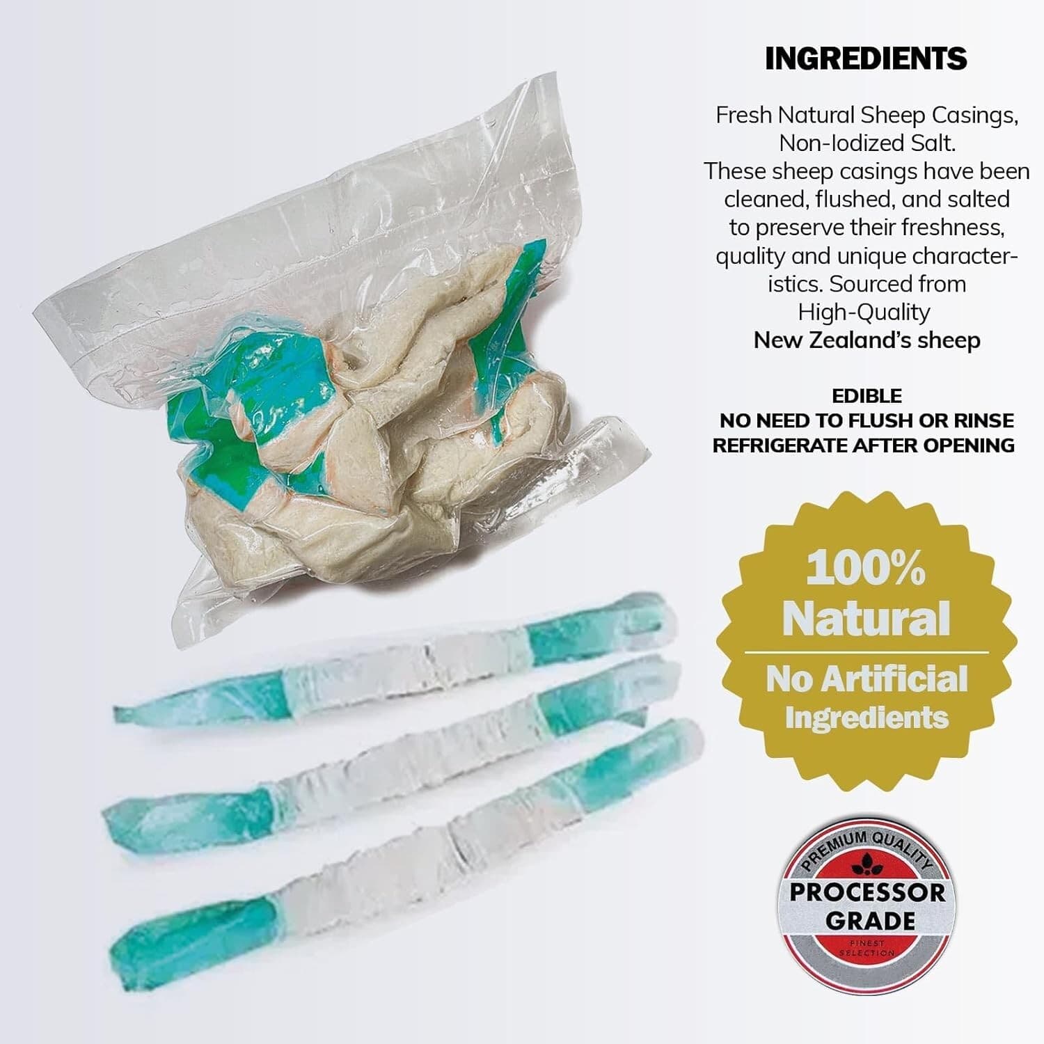 Pre-Tubed Natural Sheep Sausage Casings, Grade-A Edible Skin, The Sausage Maker® 4